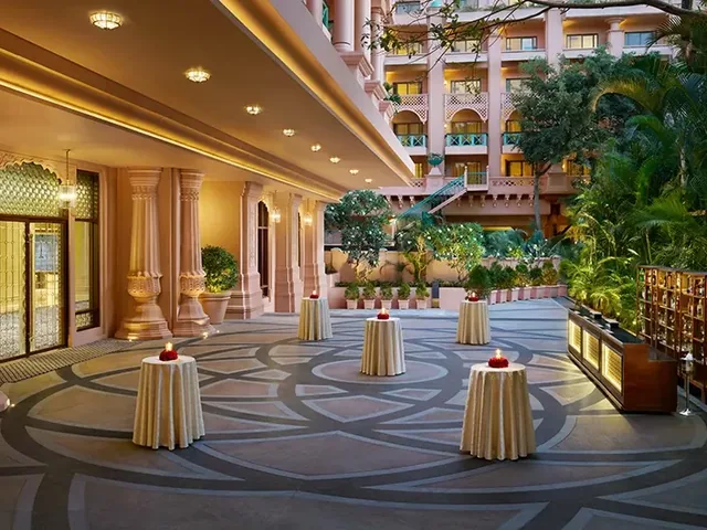 Evening reception courtyard at The Leela Palace Bengaluru